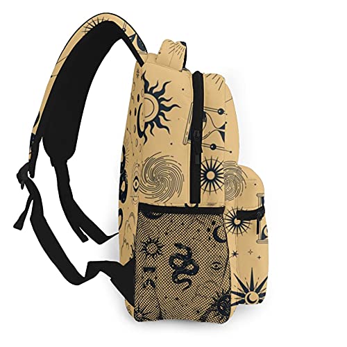 Constellation Snake Sun Moon And Stars Backpack, 13.8 Inch Stylish Backpack, Suitable For Outing/School/Business Trip