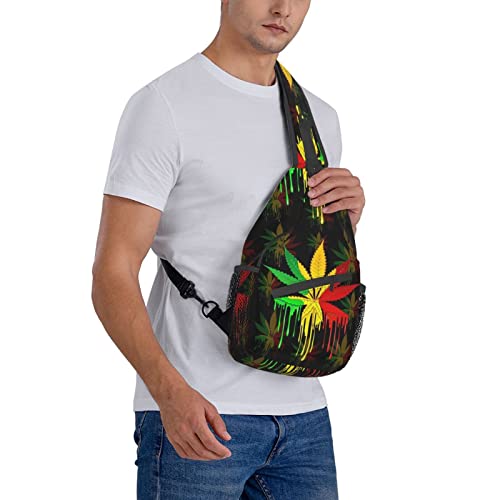 MANQINF Cute Jamaica Jamaican Flag Crossbody Sling Backpack Sling Bag Travel Hiking Chest Bag Daypack for Men Women