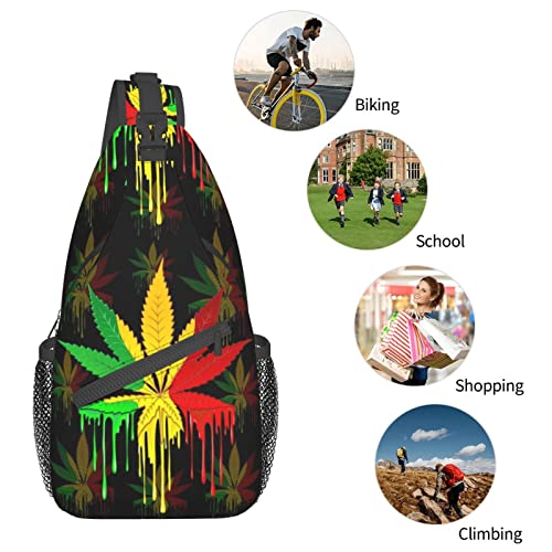 MANQINF Cute Jamaica Jamaican Flag Crossbody Sling Backpack Sling Bag Travel Hiking Chest Bag Daypack for Men Women