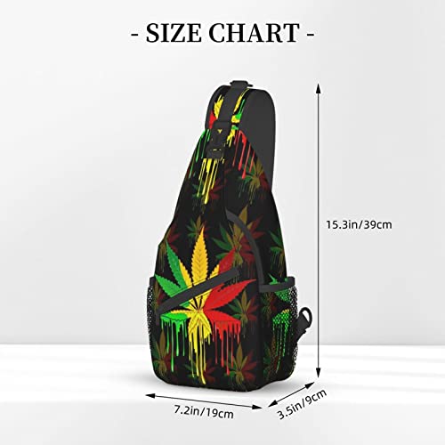 MANQINF Cute Jamaica Jamaican Flag Crossbody Sling Backpack Sling Bag Travel Hiking Chest Bag Daypack for Men Women