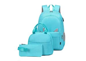 wadirum cute school backpack set for teen girls fashion school bookbag set blue