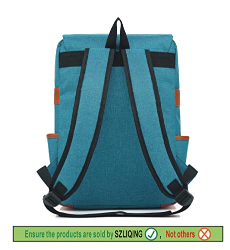 LIZAIDA MENENDEZ Unisex Vintage Laptop Backpack for Women Men,Laptop Bag Teens,School College With USB Charging Port, 2-(deep Teal)