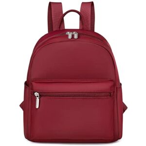 lovevook mini backpack for women small waterproof backpack purses daily backpack fashion wine red