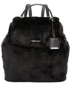 calvin klein women’s leilani micro pebble backpack, deep black, one size