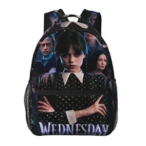 kadeux wednesday movie backpack 3d printed travel backpack casual laptop backpack lightweight multi-function schoolbag for adult youth