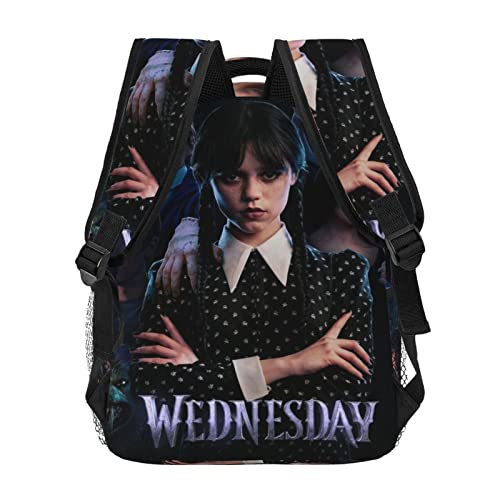 KADEUX Wednesday Movie Backpack 3d Printed Travel Backpack Casual Laptop Backpack Lightweight Multi-Function SchoolBag For Adult Youth