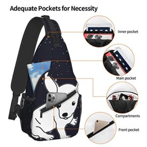 Chihuahua Puppy Chest Bag Shoulder Bag, Funny Animals Sling Backpack Casual Travel Bag for Men and Women