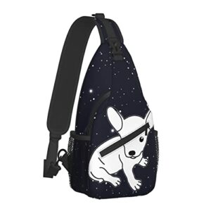 Chihuahua Puppy Chest Bag Shoulder Bag, Funny Animals Sling Backpack Casual Travel Bag for Men and Women