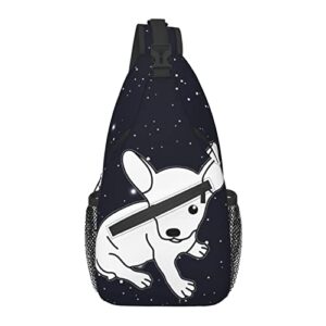 Chihuahua Puppy Chest Bag Shoulder Bag, Funny Animals Sling Backpack Casual Travel Bag for Men and Women