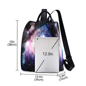 ALAZA Deep Space Nebula Star Women Backpack Anti Theft Back Pack Shoulder Fashion Bag Purse