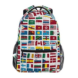 world flags backpacks travel laptop daypack school bags for teens men women