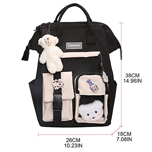 Cute Kids Backpack For Girls Aesthetic Kawaii Bookbags With Accessories And Pin Picnic Gift For Middle School Students…