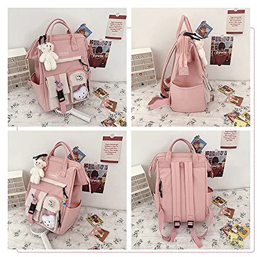 Cute Kids Backpack For Girls Aesthetic Kawaii Bookbags With Accessories And Pin Picnic Gift For Middle School Students…