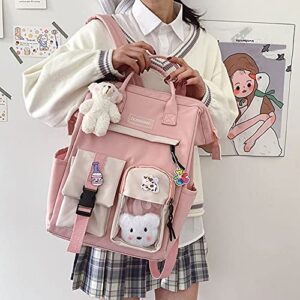 Cute Kids Backpack For Girls Aesthetic Kawaii Bookbags With Accessories And Pin Picnic Gift For Middle School Students…