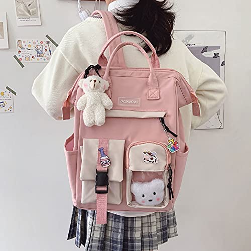 Cute Kids Backpack For Girls Aesthetic Kawaii Bookbags With Accessories And Pin Picnic Gift For Middle School Students…