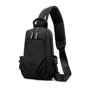 SISLNI Sling Bag Crossbody Backpack Travel Slim Shoulder Sling Backpack Chest Bag Lightweight Small Black Sling Crossbody Backpack Shoulder Bag for Men Women