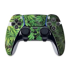 mightyskins glossy glitter skin compatible with ps5 dualsense edge controller – weed | protective, durable high-gloss glitter finish | easy to apply & change styles | made in the usa