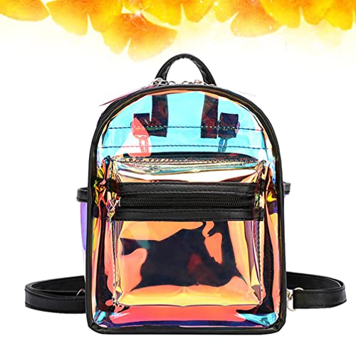 GALPADA Holographic Backpack Transparent Backpack Clear Shoulder Bag Clear Bookbag Storage Bag