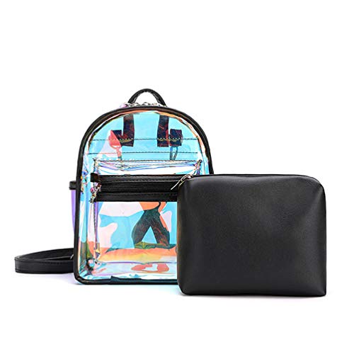 GALPADA Holographic Backpack Transparent Backpack Clear Shoulder Bag Clear Bookbag Storage Bag