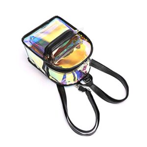 GALPADA Holographic Backpack Transparent Backpack Clear Shoulder Bag Clear Bookbag Storage Bag