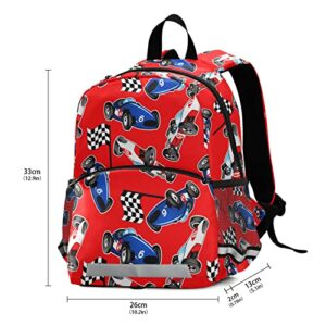 QUGRL Unique Sports Cars Kids Toddler Backpack with Leash Harness Funny Racecar Childish Kindergarten Child Schoolbag Preschool Nursery Baby Travel Bag for Boys Girls 3-8 Years