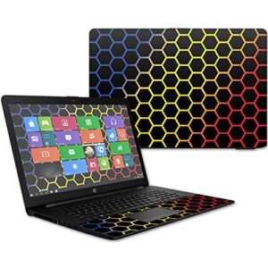 mightyskins skin compatible with hp 17t laptop 17.3″ (2017) – primary honeycomb | protective, durable, and unique vinyl decal wrap cover | easy to apply, remove, and change styles | made in the usa