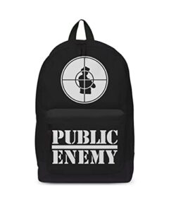 public enemy backpack bag target band logo official black size one size
