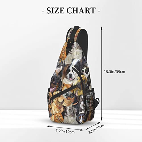 Cute Dog Sling Bag Dog Crossbody Chest Daypack Casual Backpack Women Shoulder Bag For Travel Picnic