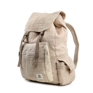 Large Hemp Backpack - Eco Friendly Unisex Rustic Bag Durable by Freakmandu White
