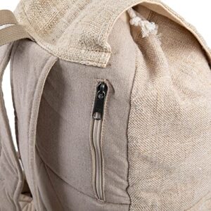 Large Hemp Backpack - Eco Friendly Unisex Rustic Bag Durable by Freakmandu White