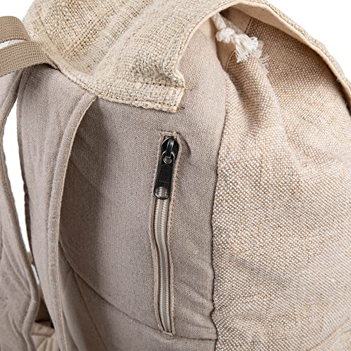 Large Hemp Backpack - Eco Friendly Unisex Rustic Bag Durable by Freakmandu White