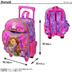 disney small rolling backpack sofia the first castle pink 12″ new 636012