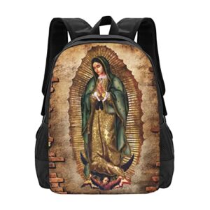 kawaii backpack old wall texture our lady of guadalupe school backpack for women men computer bookbag hiking camping daypack adjustable durable laptop bag wear resistant aesthetic backpacks