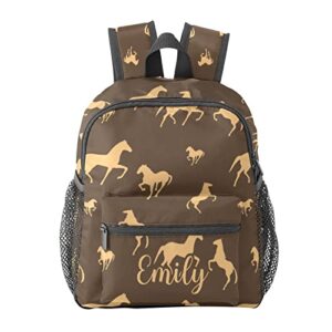 grandkli cute funny horse personalized kids toddler backpack for boys girls ,custom mini school backpack bags kindergarten, option 8, 10′(l) x 4′(w) x 12′(h)