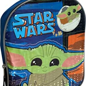 Star Wars The Mandalorian Baby Yoda 11" Mini Backpack (Blue-Black)