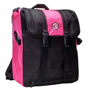 case-it bkp-102 laptop backpack with hide-away binder holder, fits 13-inch laptops, black/pink (bkp-102 blkp)