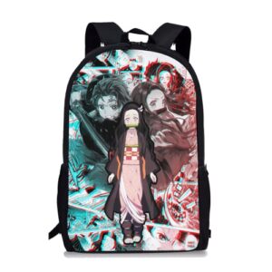 anime backpack 17 inch multifunction shoulder bag travel bag daypack for boy girl teen cartoon laptop bag