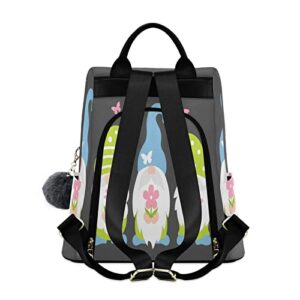 Sinestour Gnomes Flowers Butterflies Backpack Purse for Women Girls Anti Theft Backpack Fashion Back Pack Ladies Travel Backpack Shoulder Bag Schoolbag for Camping Shopping College