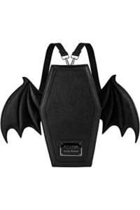 killstar sickly sweet black bat wings gothic punk coffin backpack medium