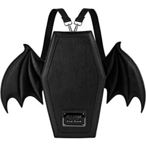 Killstar Sickly Sweet Black Bat Wings Gothic Punk Coffin Backpack Medium