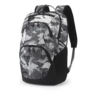 high sierra swoop sg kids adult school backpack book bag travel laptop bag with drop protection pocket, and tablet sleeve, scribble camo