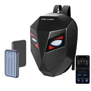 crelander led laptop backpack knight motocycle storage bag dynamic daypack with 5000mah wireless power bank