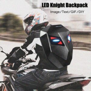 Crelander LED Laptop Backpack Knight Motocycle Storage Bag Dynamic Daypack with 5000mah Wireless Power Bank