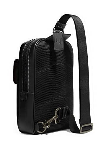 COACH Track Pack Fashion Backpack Daypack In Signature Canvas Leather (QB/Charcoal/Black Multi With Patches - Villains)