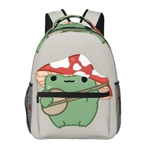cute cottage mushroom core frog backpack girls boys schoolbag