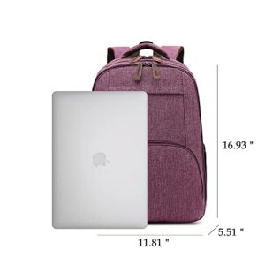 Business Laptop Backpack for Men Women, Travel Backpack Airline Approved, Work College School Backpack with Multi Pocket (Purple)