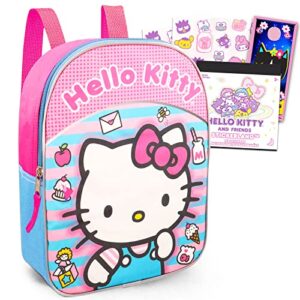 hello kitty preschool backpack – bundle with 11” hello kitty mini backpack, hello kitty stickers, more – hello kitty school backpack for girls toddler kids