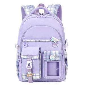 girls backpacks 15.6 inch laptop school bag college backpack travel daypack large bookbags for teens girls college women students (purple)