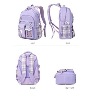 Girls Backpacks 15.6 Inch Laptop School Bag College Backpack Travel Daypack Large Bookbags for Teens Girls College Women Students (Purple)