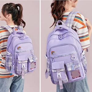 Girls Backpacks 15.6 Inch Laptop School Bag College Backpack Travel Daypack Large Bookbags for Teens Girls College Women Students (Purple)